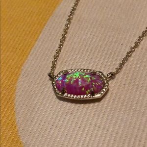 Kendra Scott Fuschia Kyocera opal Elisa necklace